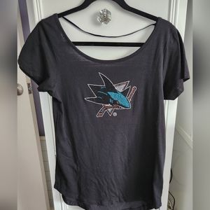 G-III San Jose Sharks Rhinestone Shirt Size M NWT